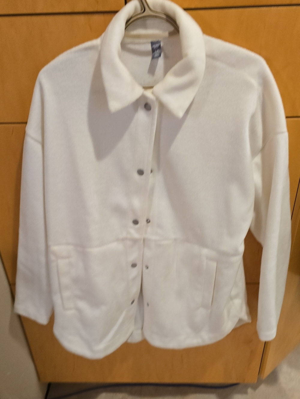 Joe Fresh White Snap-Front Oversized Shacket